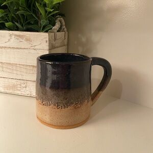 Hand Thrown Pottery Coffee Mug- Signed by Artist  Rustic Farmhouse Stoneware